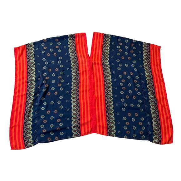 Romeo and Juliet Couture Short Sleeve Stripe Medallion Relax Fit Kaftan Top NEW - Picture 4 of 10